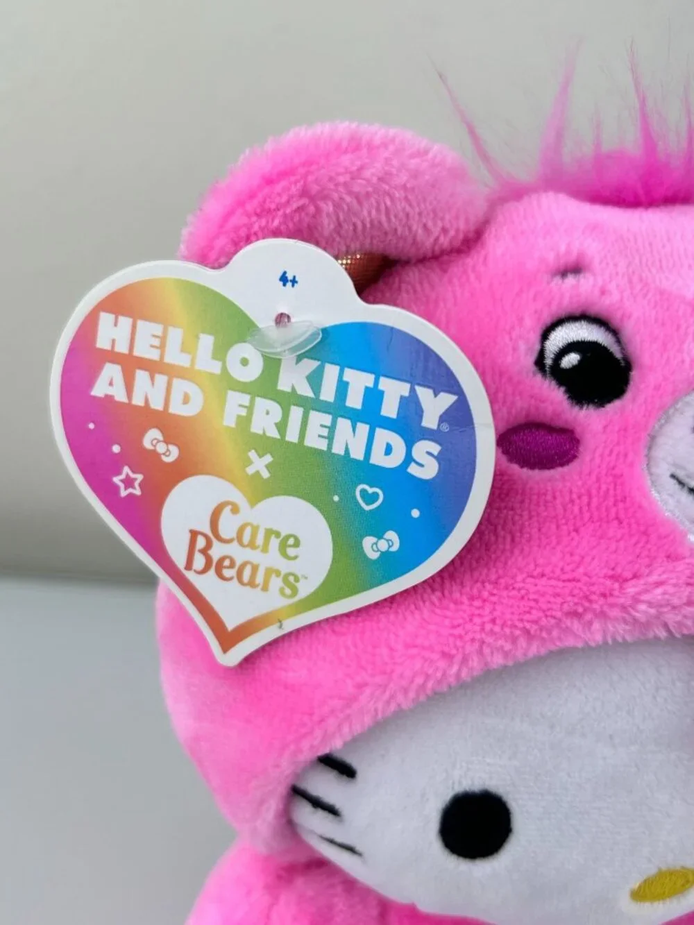 Care Bears Hello Kitty Stuffed Animal Plush Rainbow Bow Gift Cute NWT Sanrio